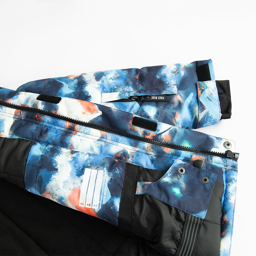 Μπουφάν με εφέ tie dye με φερμουάρ και κουκούλα