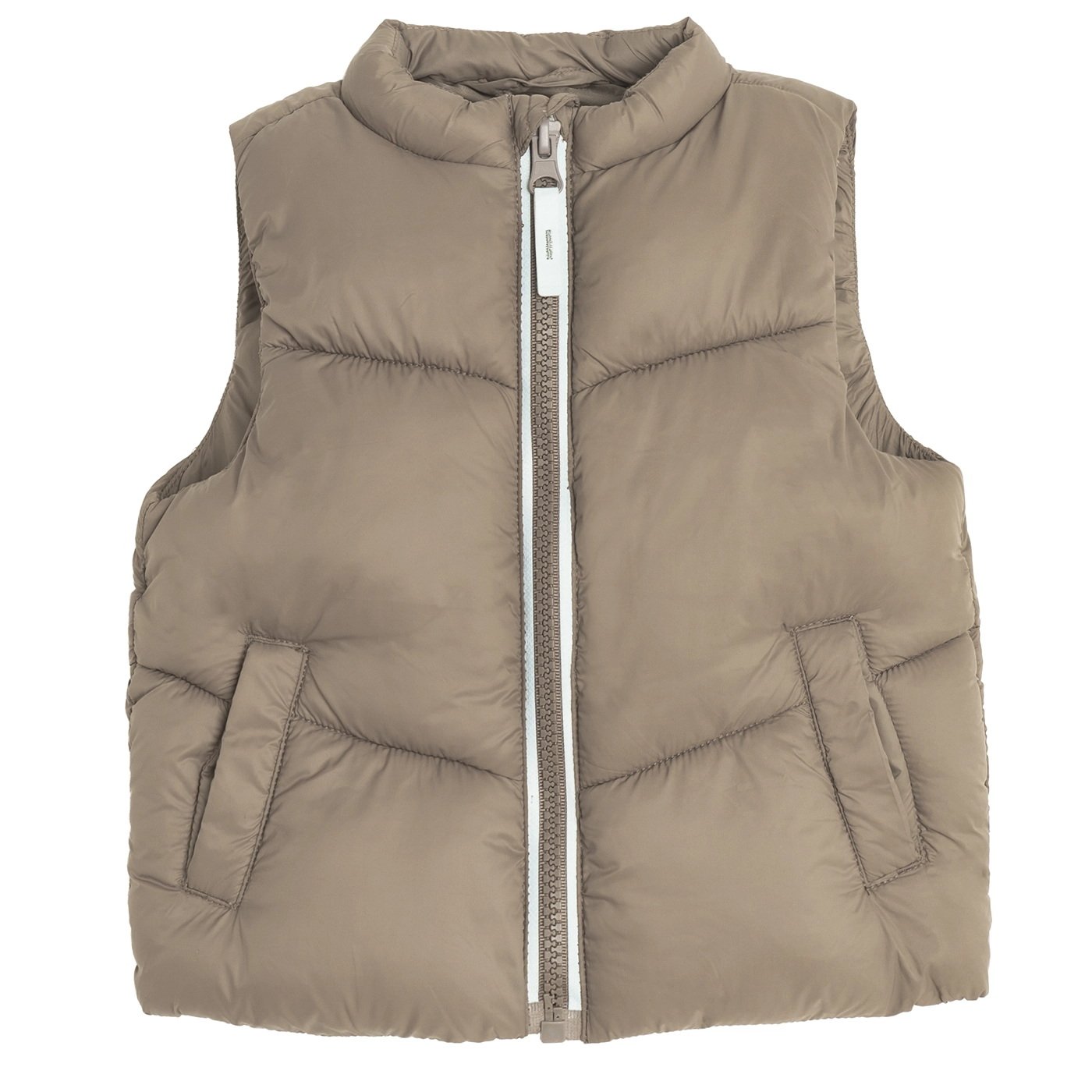 Μπουφάν 2 τμχ ζακέτα fleece λευκή με στάμπα δεινόσαυρους και αμάνικο γιλέκο μπεζ