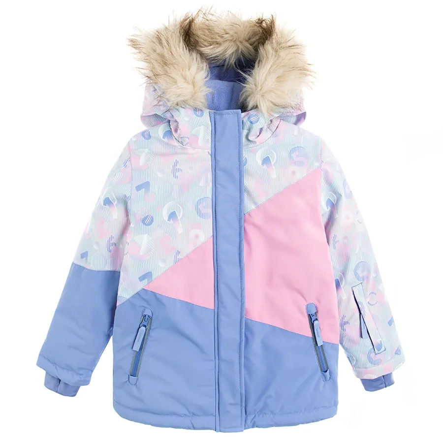 Light violet hooded ski jacket