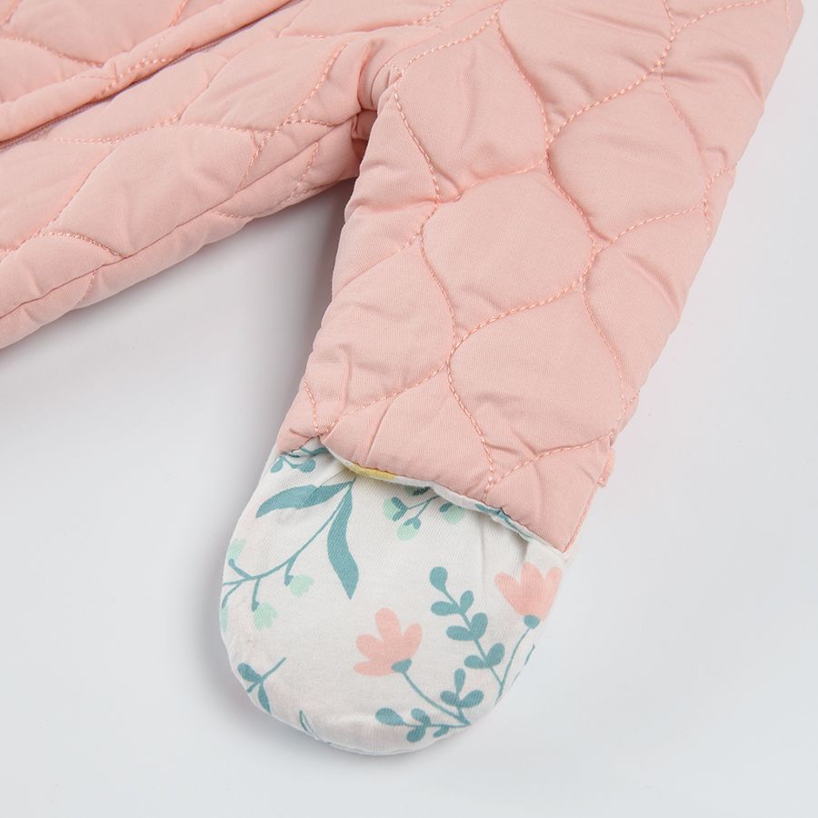 Light pink pram suit with two zippers
