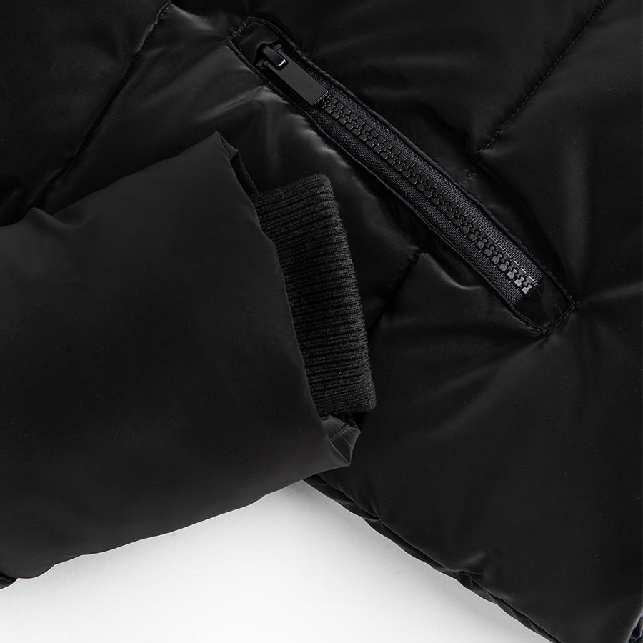 Black zip through hooded jacket