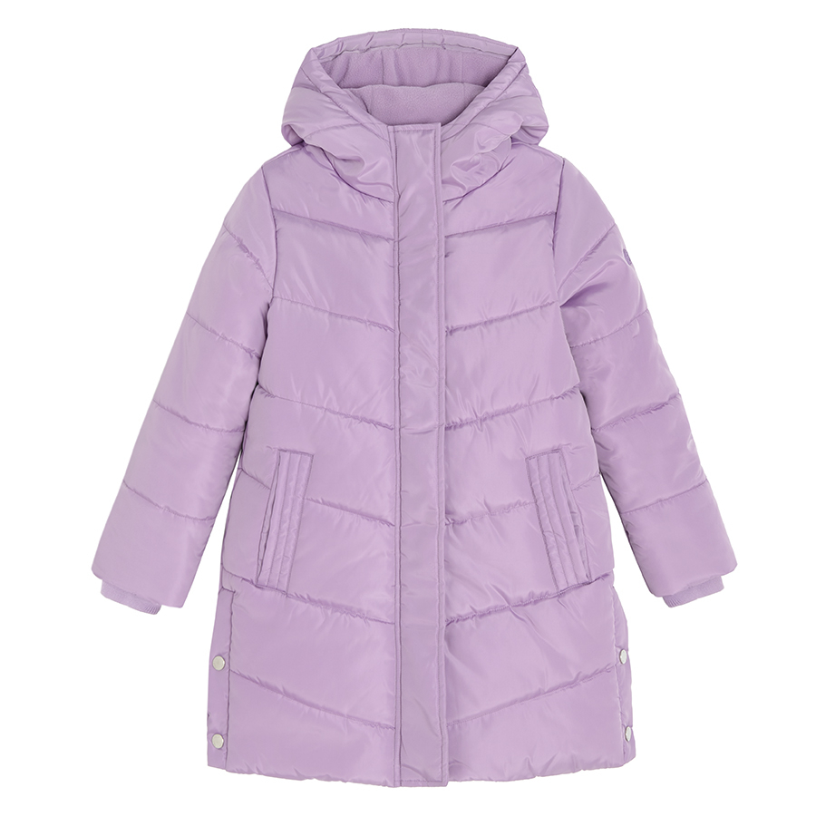 Purple zip through hooded jacket