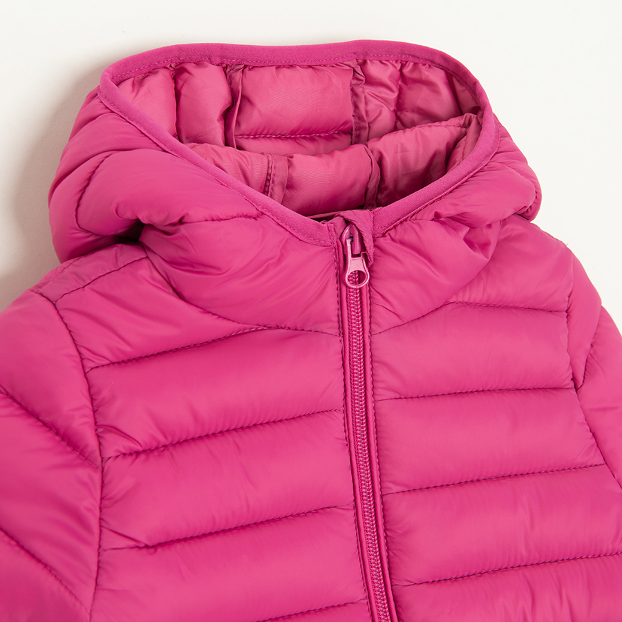 Fuchsia zip through hooded jacket