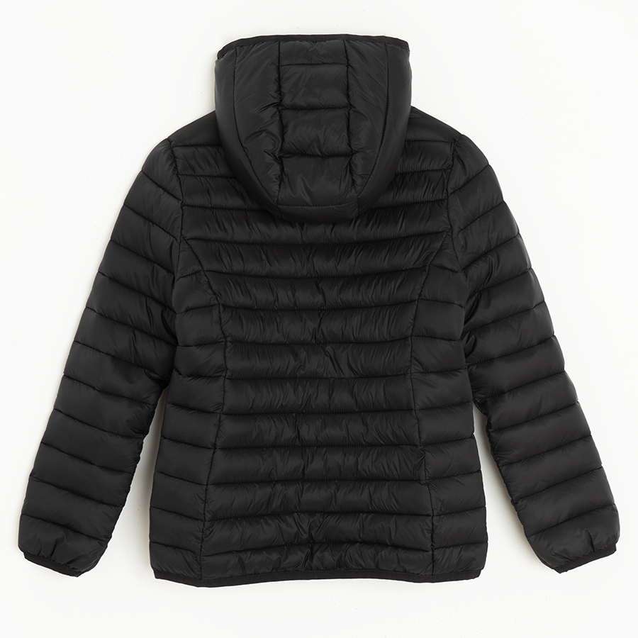 Black zip through hooded jacket