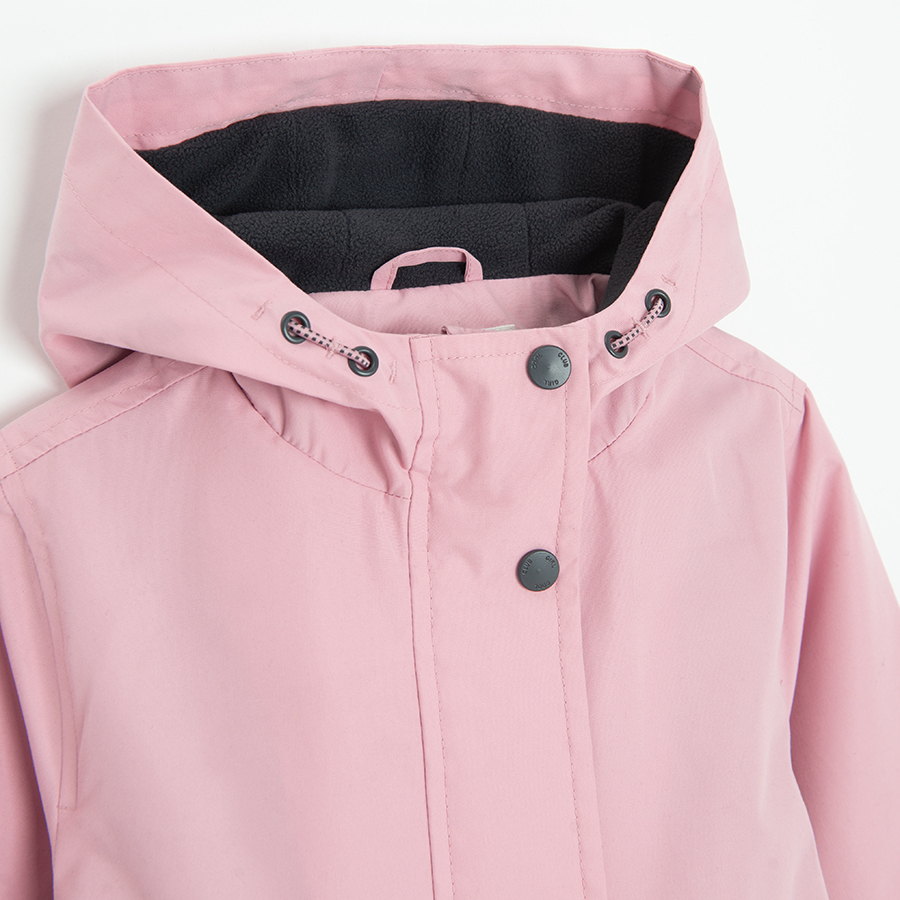 Pink zip through hooded jacket