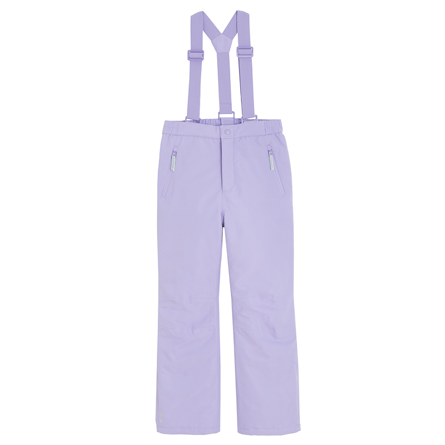 Purple ski trousers