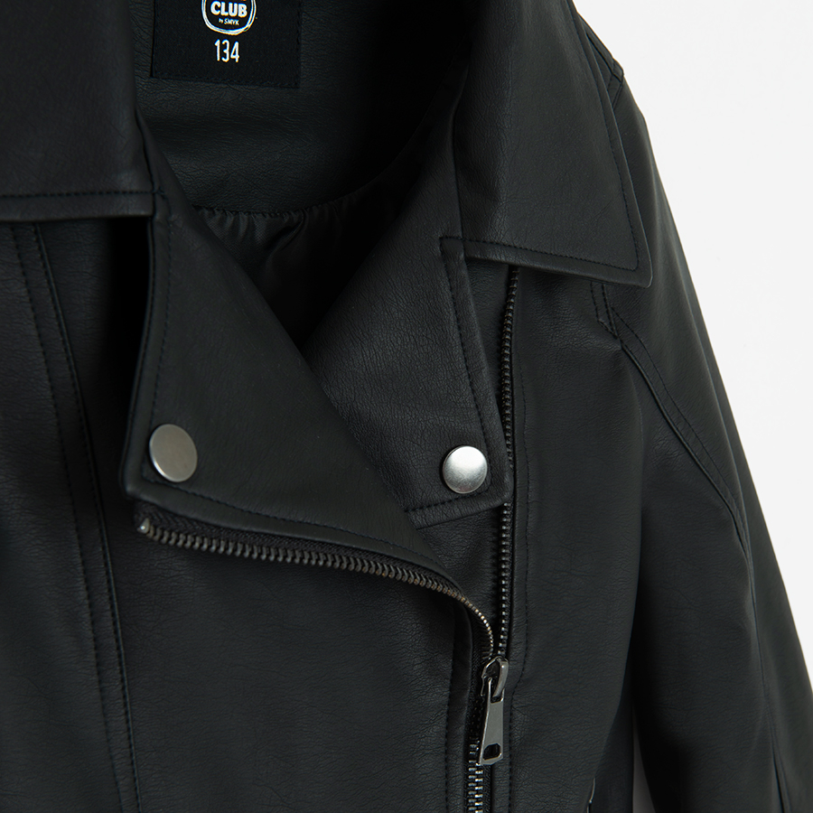 Δερμάτινο μαύρο jacket μπουφάν με φερμουάρ