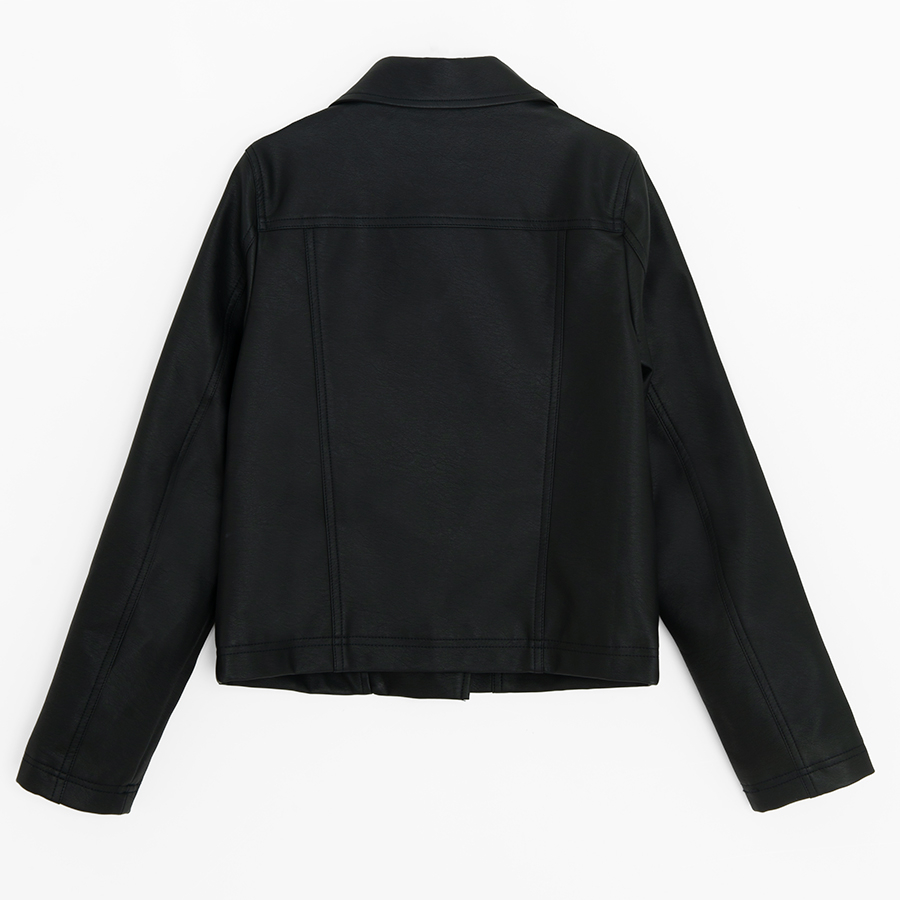Δερμάτινο μαύρο jacket μπουφάν με φερμουάρ