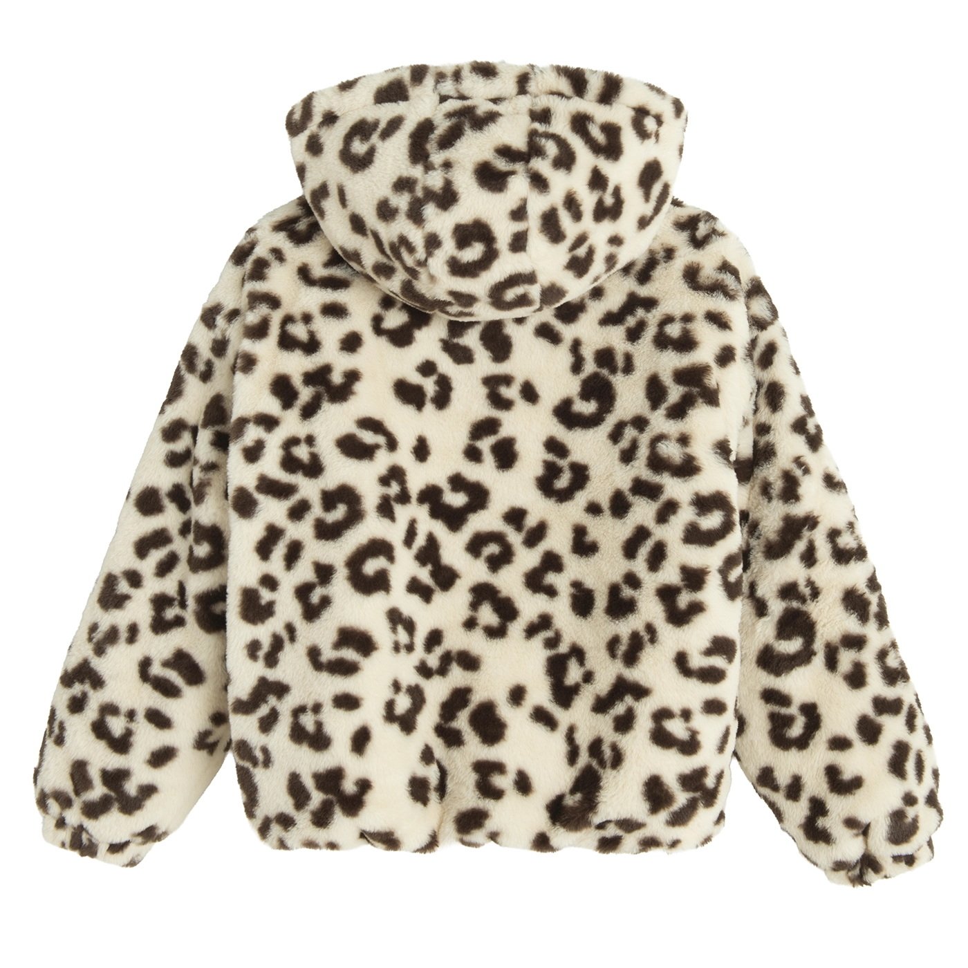 Μπουφάν λευκό με animal print και φερμουάρ