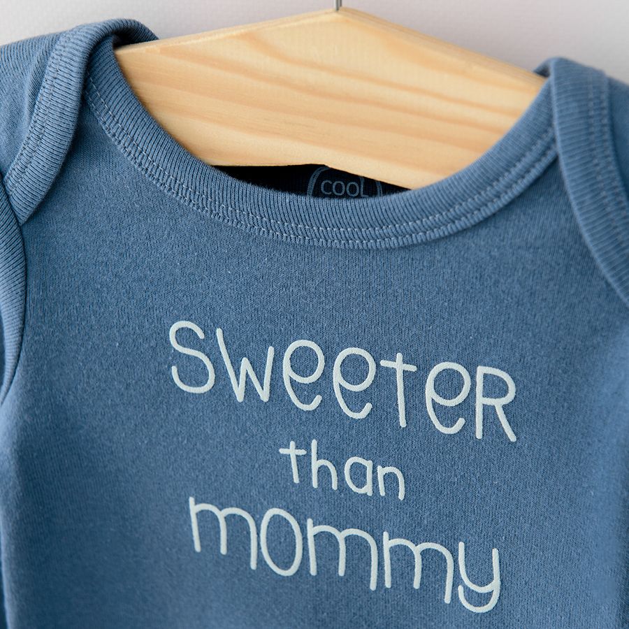 White light blue and blue Just Perfect long sleeve bodysuits 3 pack