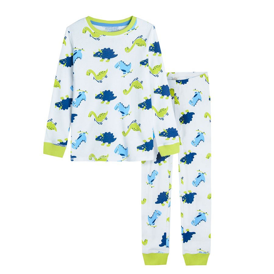 Long sleeve pyjamas with dinosaurs print