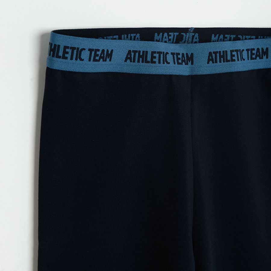 Dark blue ski thermal leggings