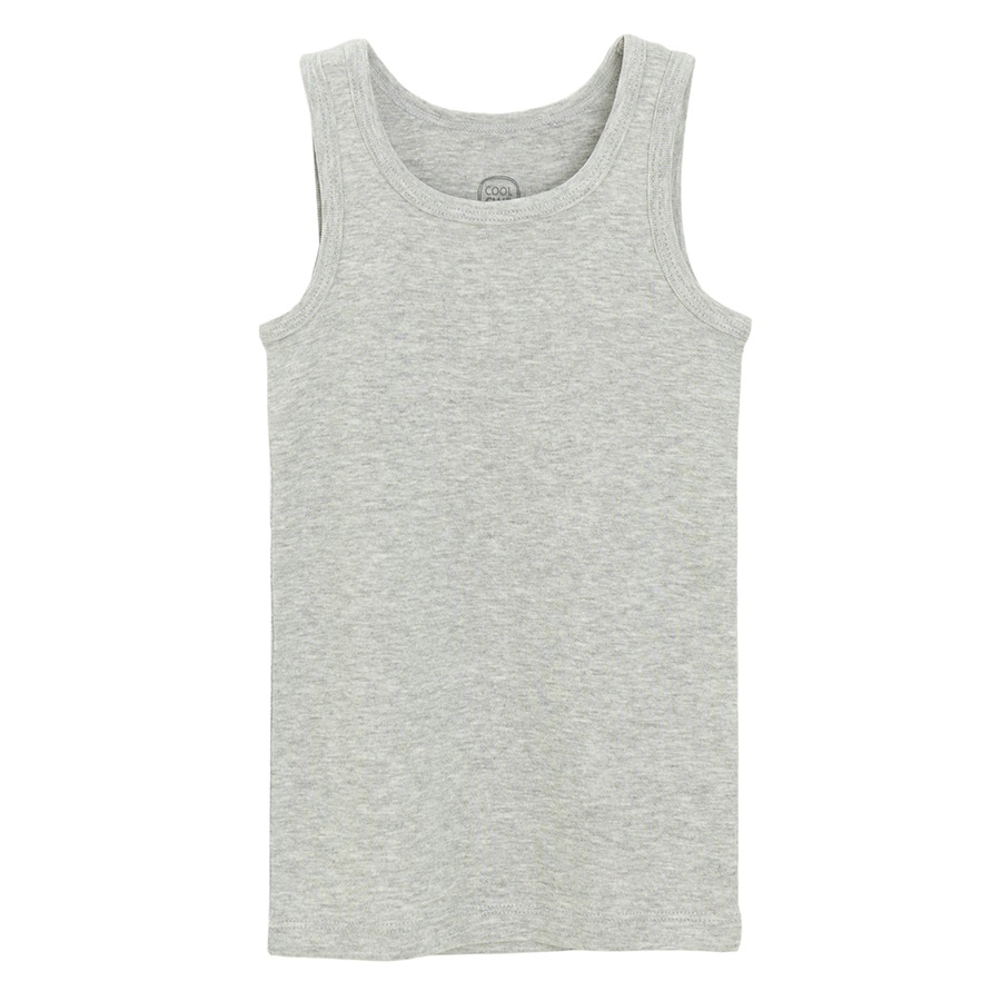White and grey underwear vests with straps- 2 pack