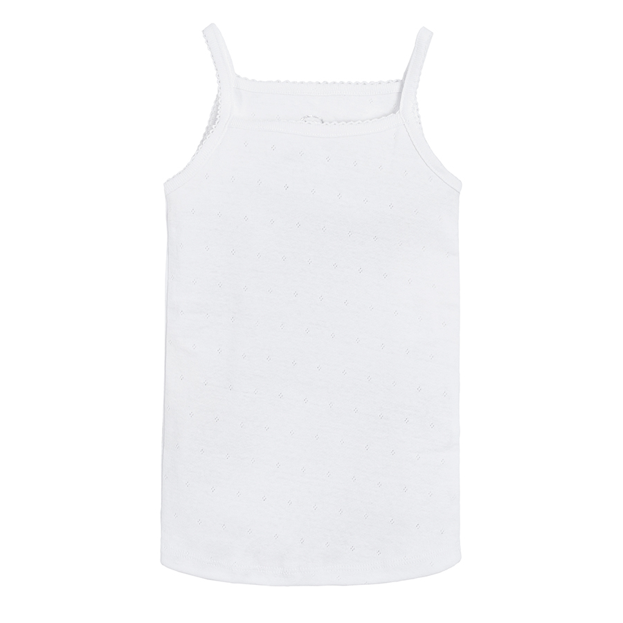 White and pink underwear vest with thin strap 3-pack | Coolclub