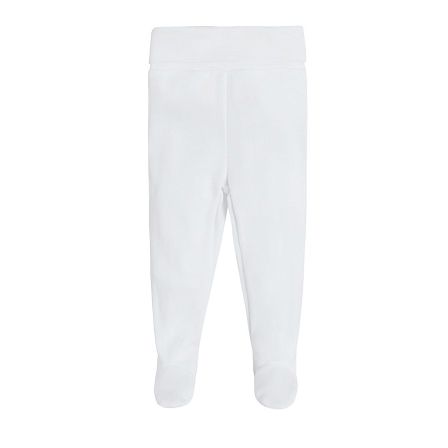 White and light pink footed pants 2-pack