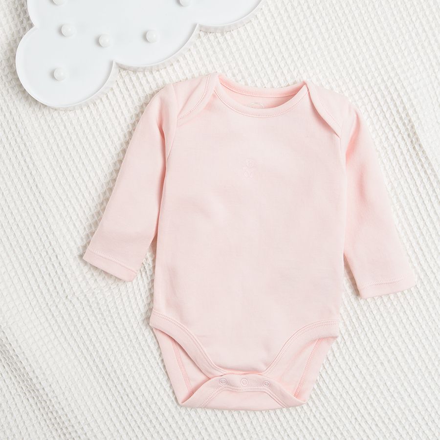 Pink and white long sleeve bodysuits 2 pack