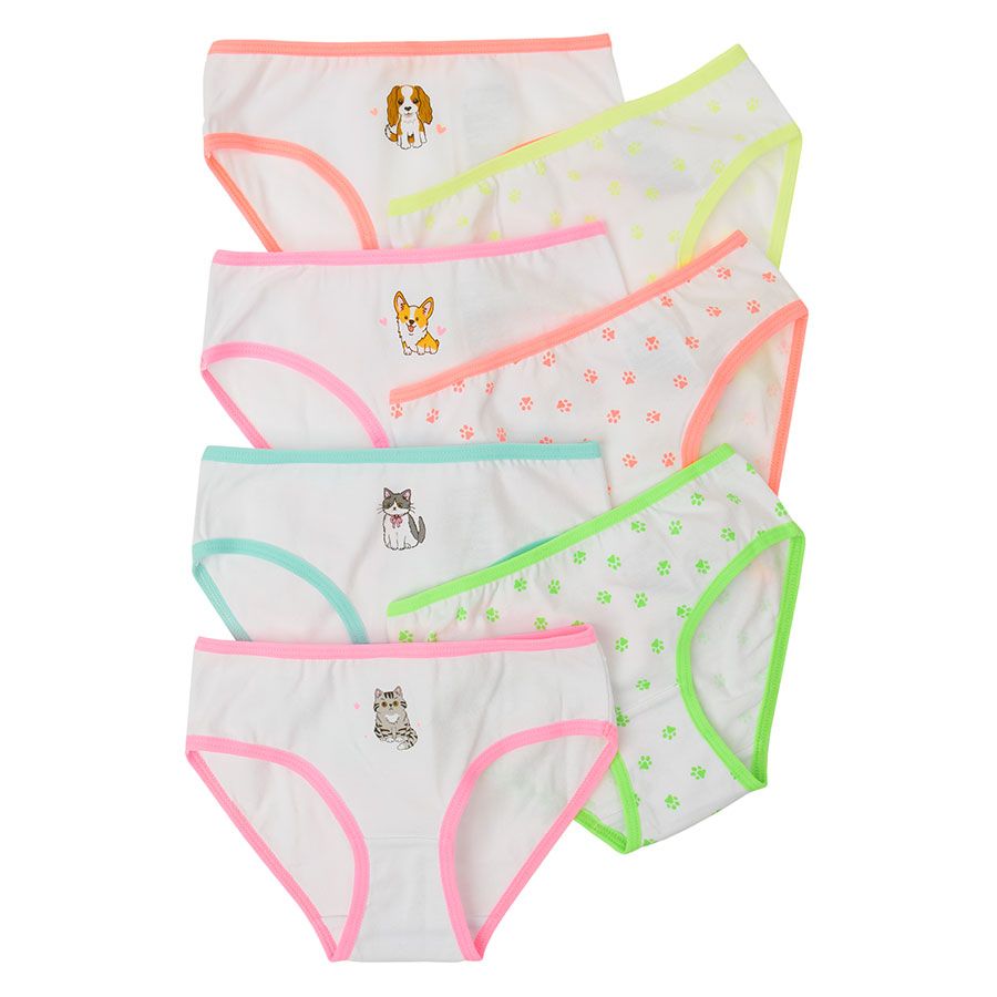 White briefs with small animals print- 7 pack