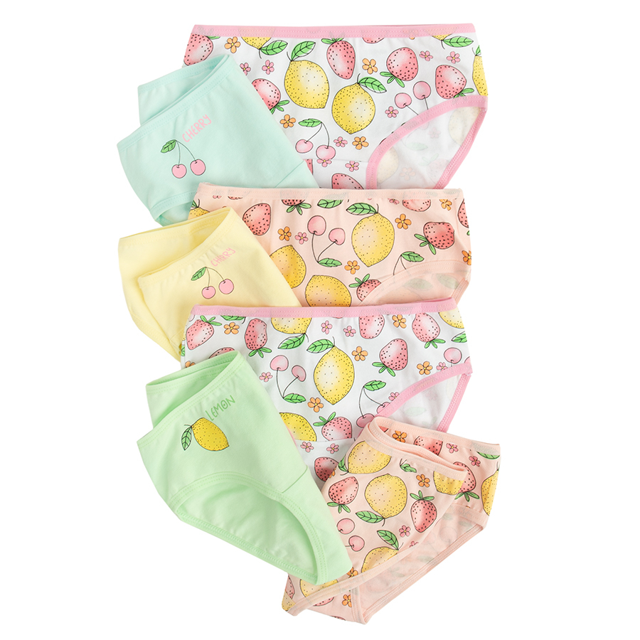 Pastel briefs with fruits print - 7 pack
