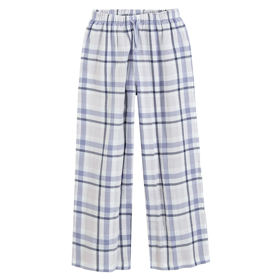 Purple short sleeve and checkered pants pyjama- 2 pieces