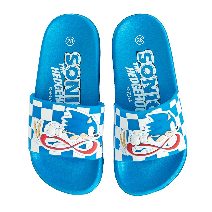 Σαγιονάρες μπλε με στάμπα SONIC