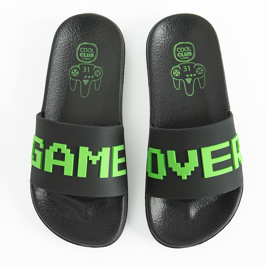 Σαγιονάρες μαύρες με στάμπα GAME OVER