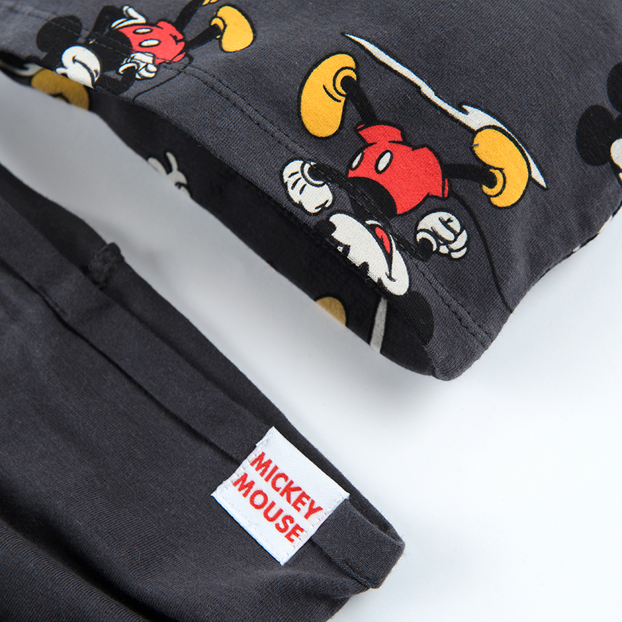 Σετ λαιμός και σκούφος γκρι με στάμπα Mickey Mouse