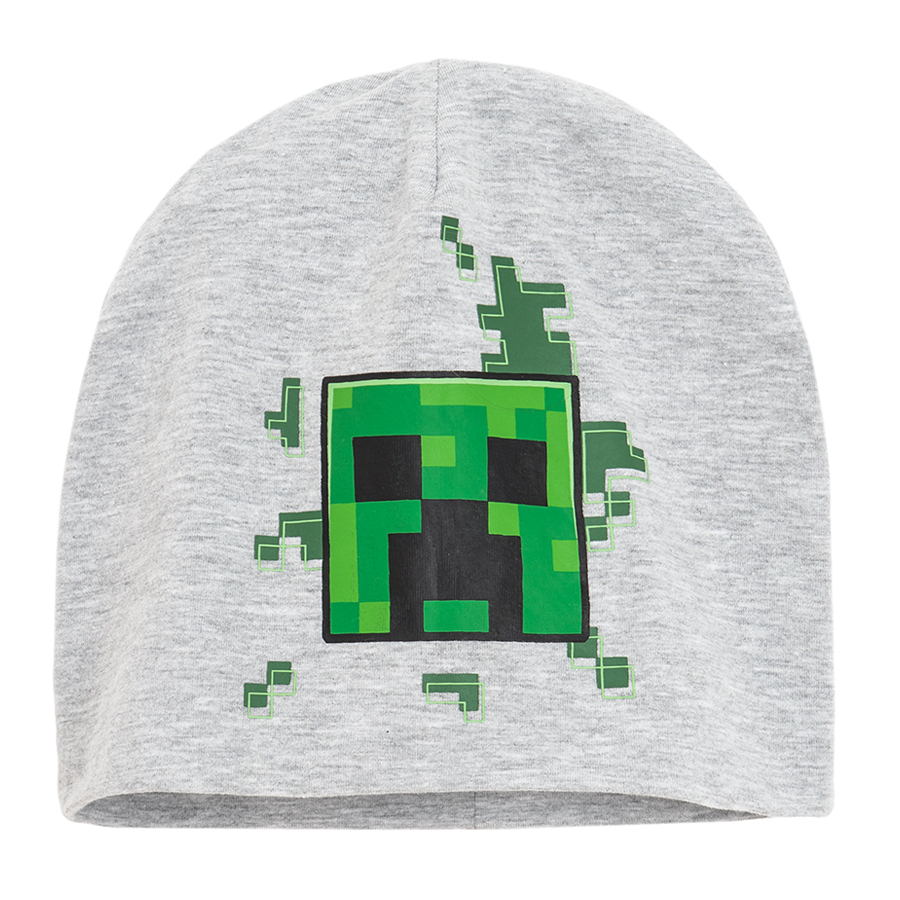 Σκούφος γκρι με στάμπα MINECRAFT