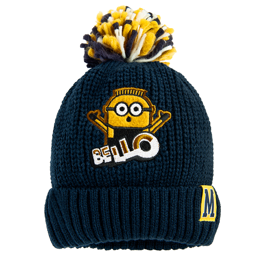 Σκούφος μπλε σκούρο με pom pom MINIONS