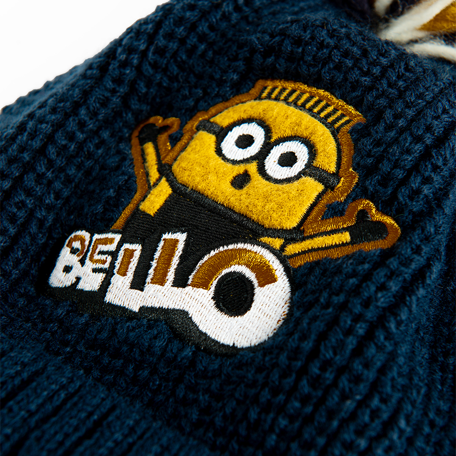 Σκούφος μπλε σκούρο με pom pom MINIONS