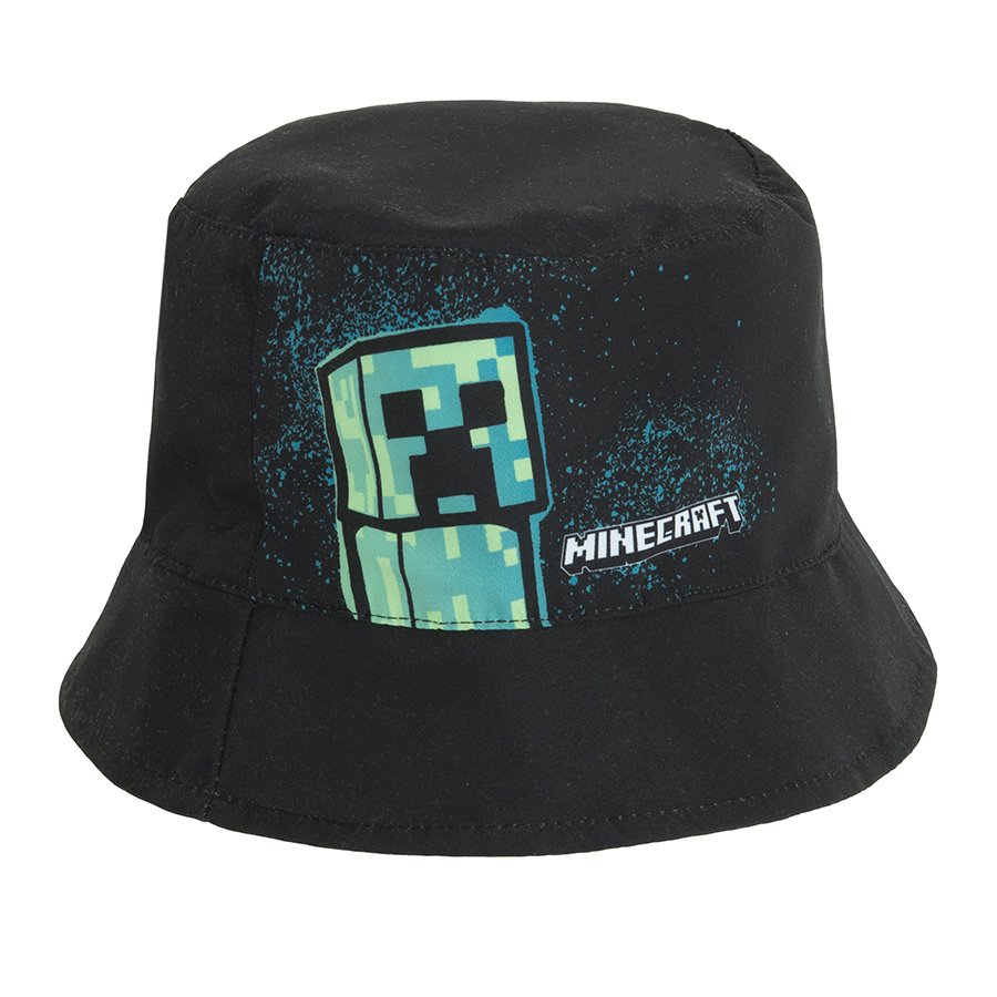 Καπέλο διπλής όψης μαύρο με στάμπα MINECRAFT