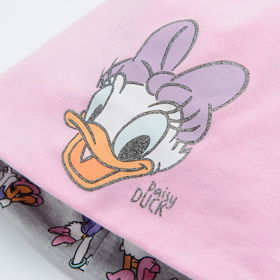 Σκούφος γκρι ροζ με στάμπα Daisy Duck