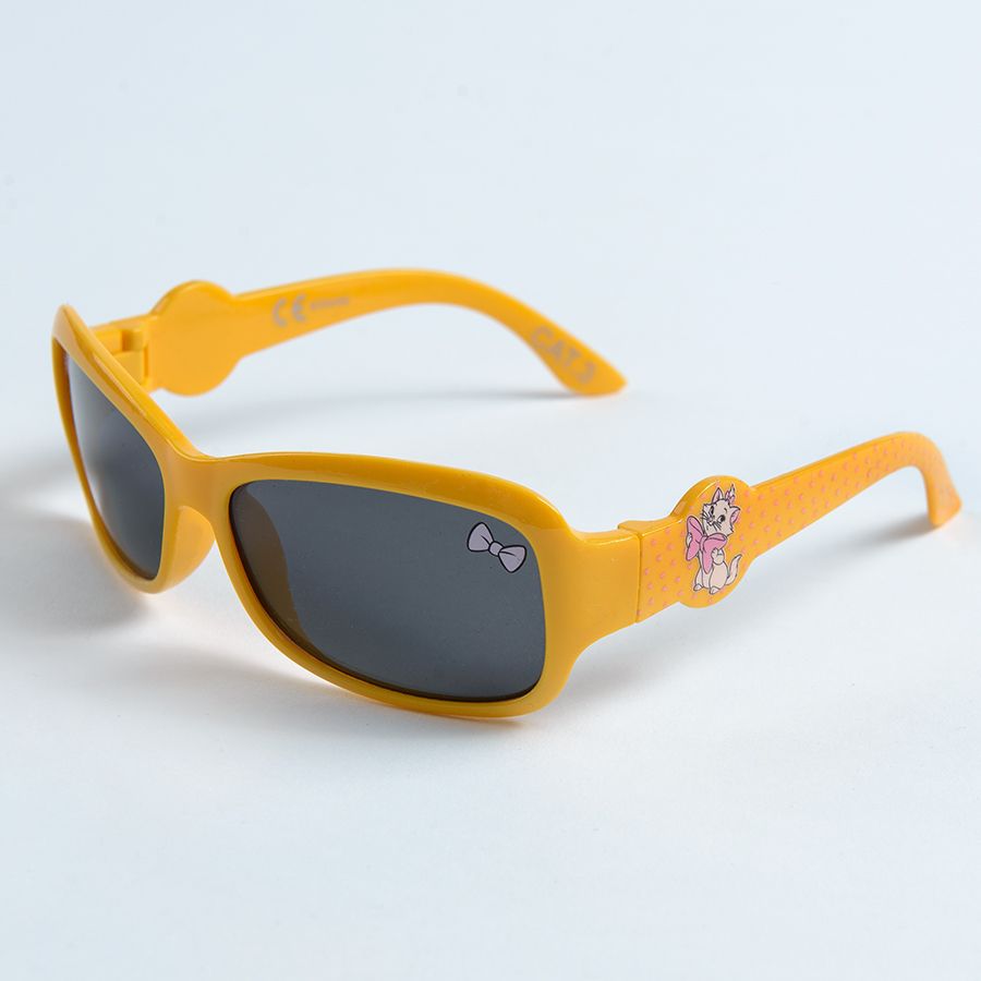 Γυαλιά ηλίου κίτρινα με στάμπα φιογκάκια