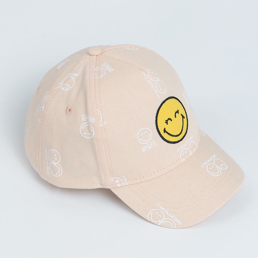 Smiley peach cap