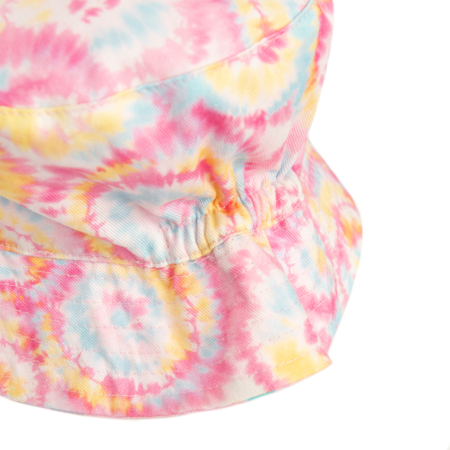 Καπέλο ροζ με εφέ tie dye και στάμπα SMILEY