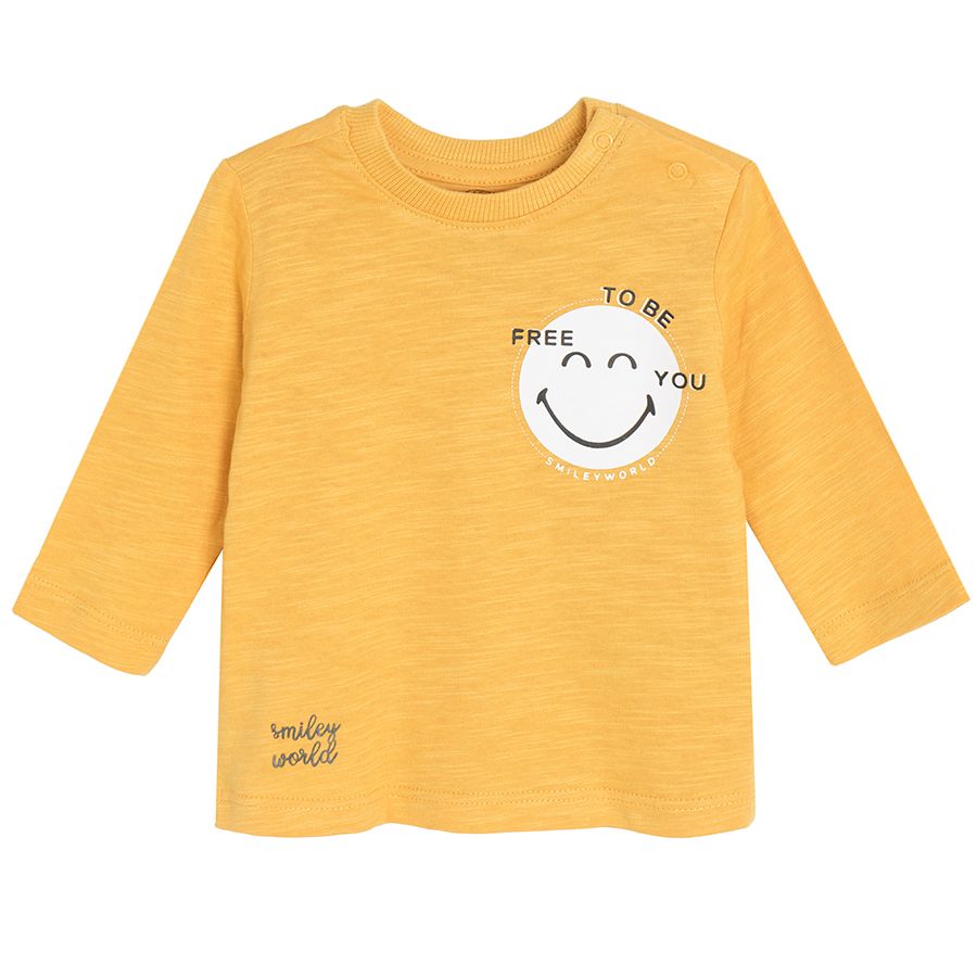 Smiley yellow long sleeve blouse