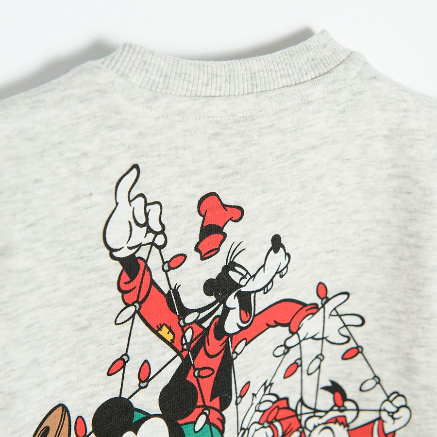 Φούτερ μακρυμάνικο με χριστουγεννιάτικη στάμπα "ο Mickey και η παρέα του"