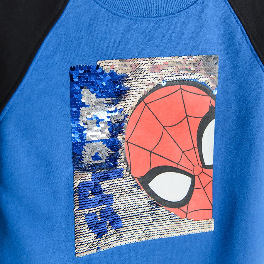 Φούτερ μακρυμάνικο μάυρο μπλε με στάμπα Spiderman