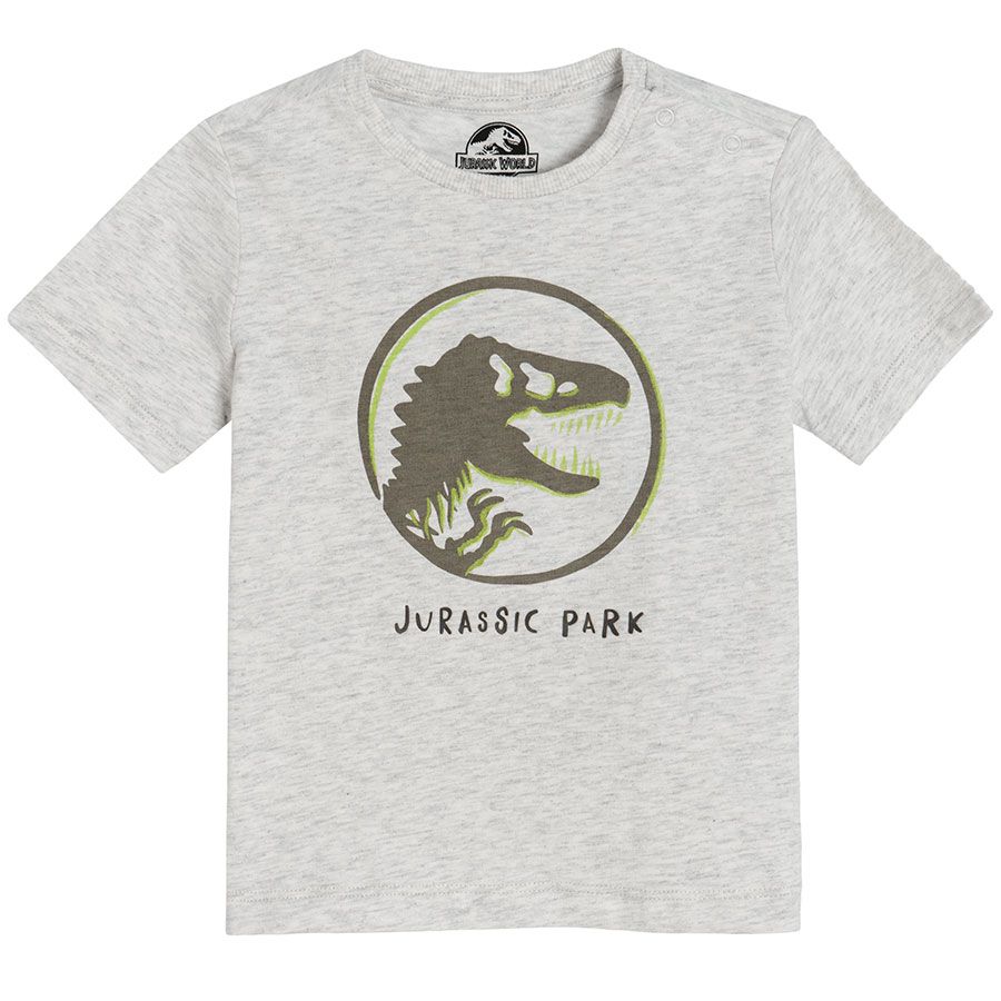 Μπλουζάκι κοντομάνικο γκρι με στάμπα Jurassic Park