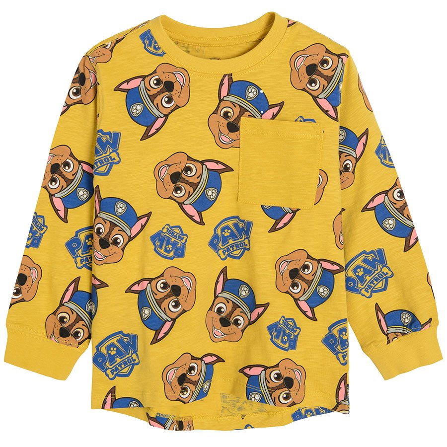 Μπλούζα μακρυμάνικη κίτρινη με στάμπα Paw Patrol