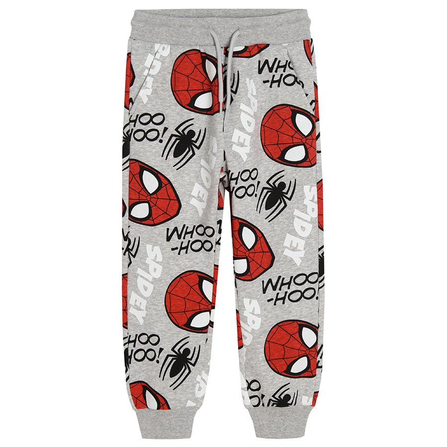 Σετ φούτερ και φόρμα γκρι με στάμπα Spiderman