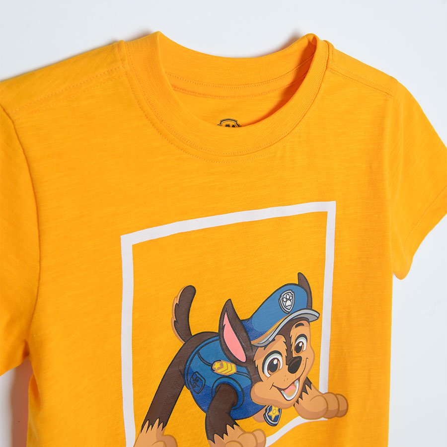 Μπλούζα κοντομάνικη κίτρινη με στάμπα Paw Patrol