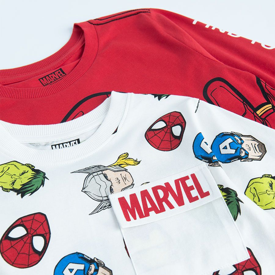 White and red Avengers long sleeve blouses- 2 pack