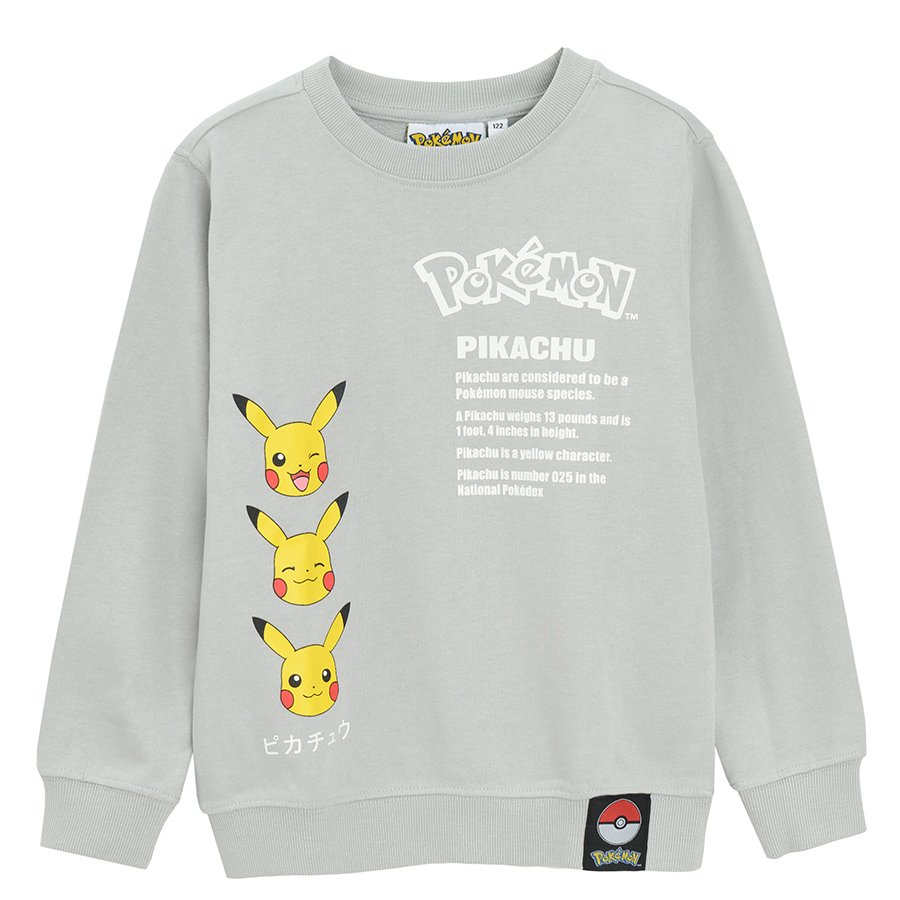 PokeMon grey sweathirt