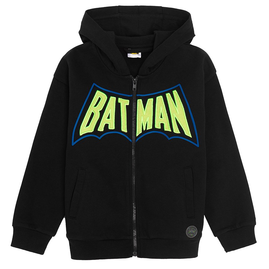 Batman black hooded with ears zip through sweatshirt