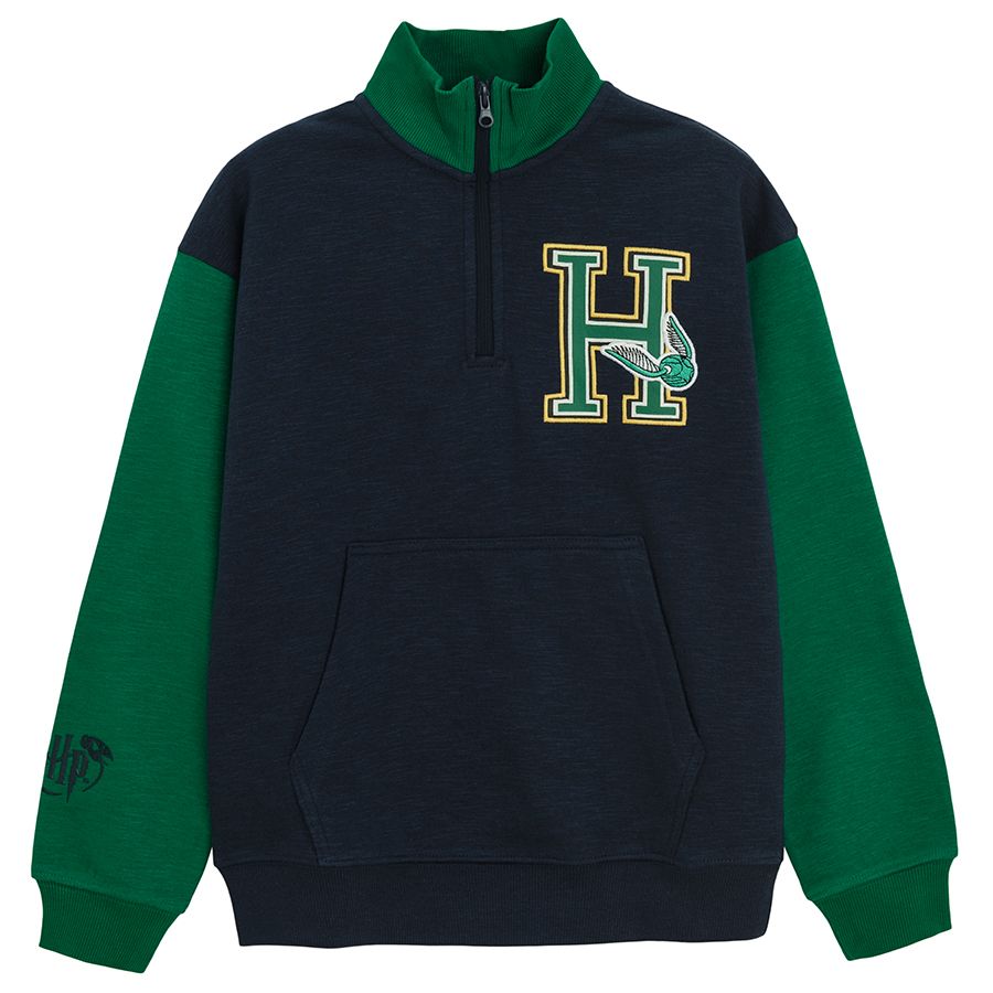 Harry Potter blue with green sleeves sweatshirt