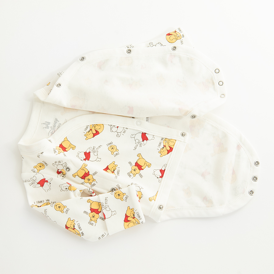 Winnie the Pooh white and yellow long sleeve bodysuits- 2 pack