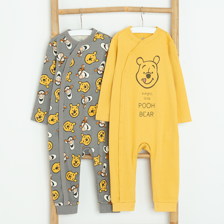 Winnie the Pooh footed overall with side zipper- 2 pack