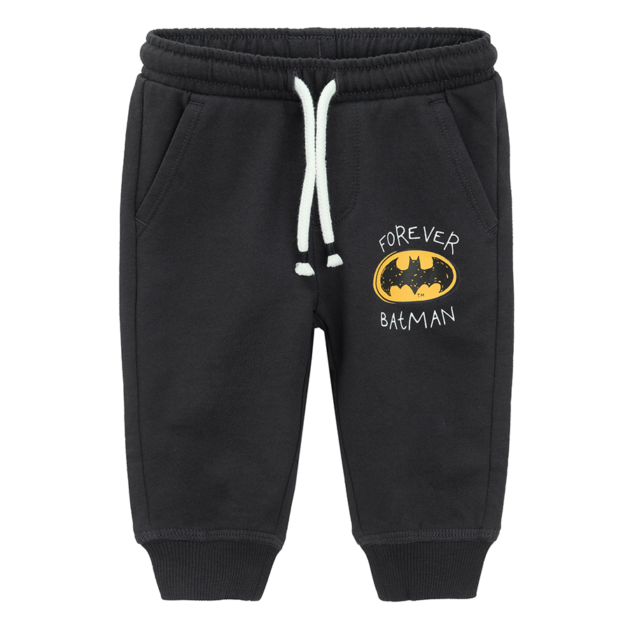 Φόρμα 2 τμχ μαύρη και μπεζ με στάμπα BATMAN