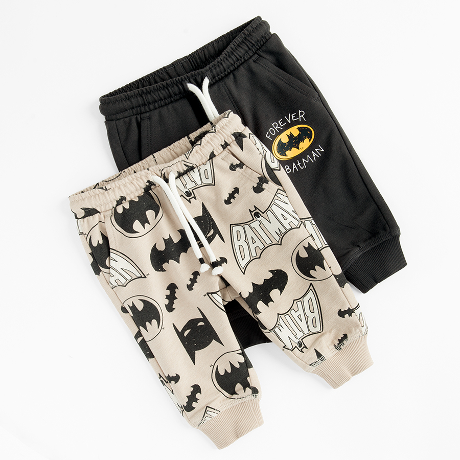 Φόρμα 2 τμχ μαύρη και μπεζ με στάμπα BATMAN