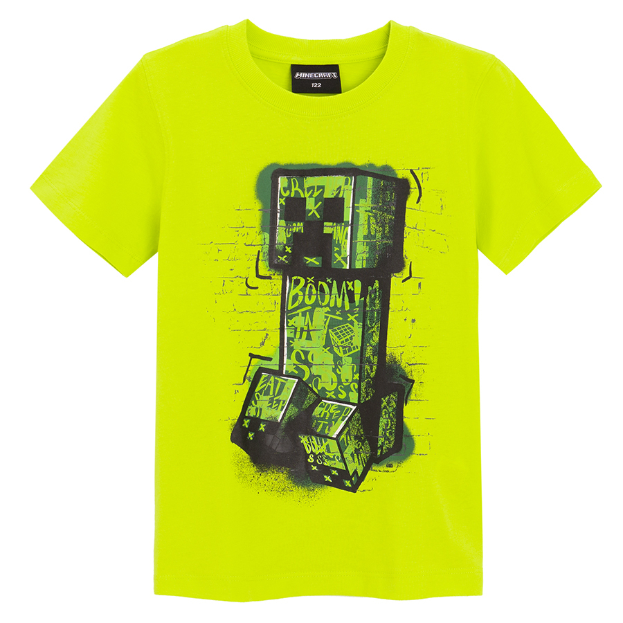 Minecraft yellow fluo short sleeve T-shirt print?